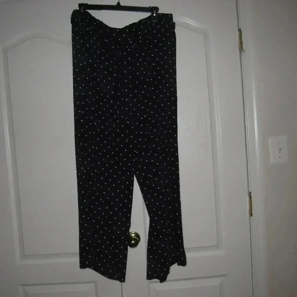 NWT TORRID Black Dot Weave Wide Leg Belted Pants Size 16 - Picture 2 of 3